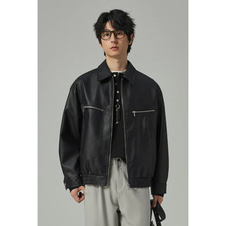 pu leather jacket