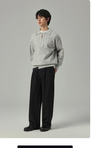 contrast knit sweater