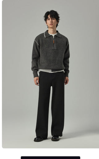 contrast knit sweater