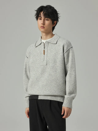 contrast knit sweater