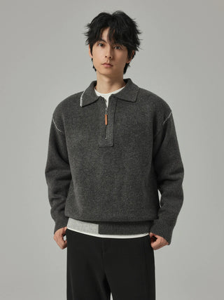 contrast knit sweater