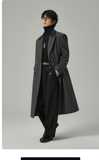 patchwork wool coat