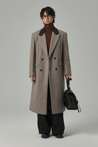patchwork wool coat