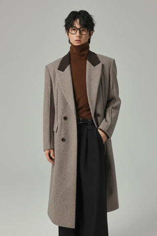 patchwork wool coat