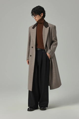 patchwork wool coat