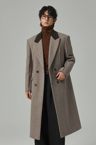 patchwork wool coat