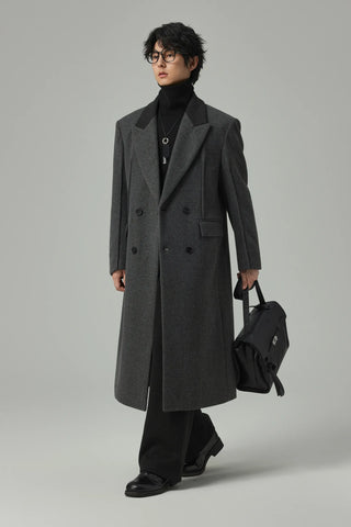 patchwork wool coat
