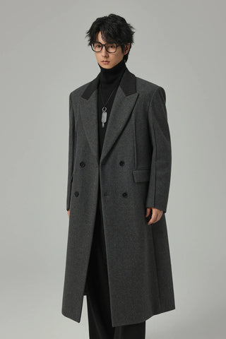 patchwork wool coat