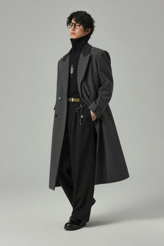 patchwork wool coat