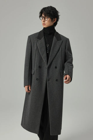patchwork wool coat