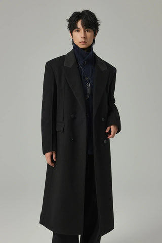 patchwork wool coat