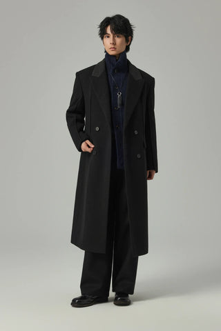 patchwork wool coat