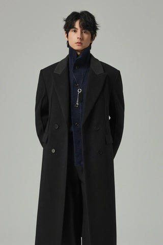 patchwork wool coat