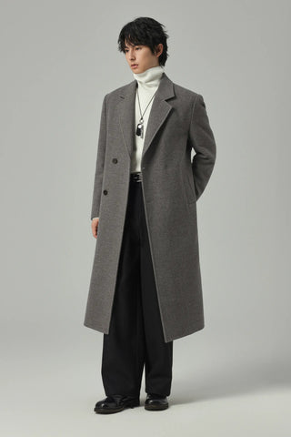 single-breasted wool coat