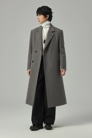 single-breasted wool coat
