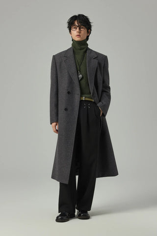 single-breasted wool coat