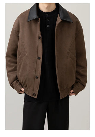 leather patchwork jacket