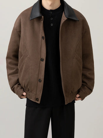 leather patchwork jacket