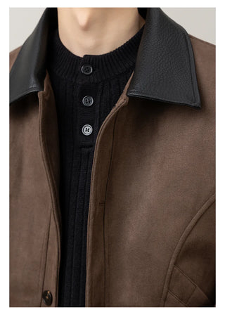 leather patchwork jacket