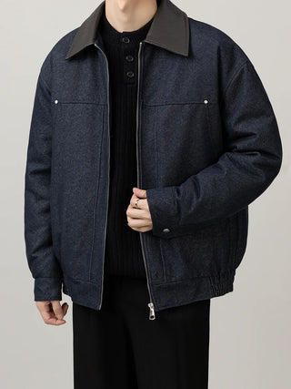 contrast down jacket