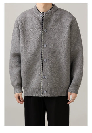 stitched knit cardigan