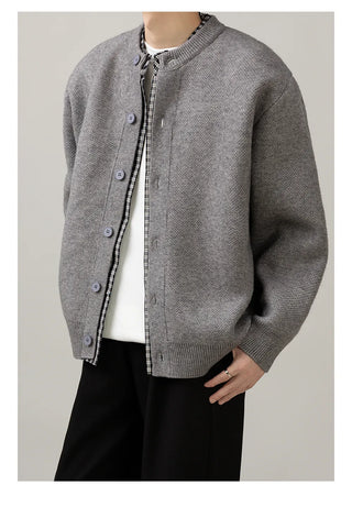 stitched knit cardigan