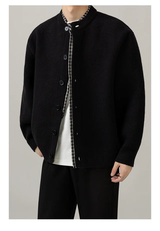 stitched knit cardigan