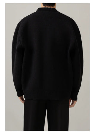 stitched knit cardigan