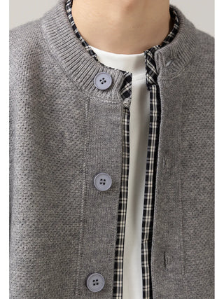 stitched knit cardigan