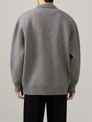 stitched knit cardigan