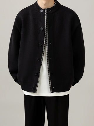 stitched knit cardigan