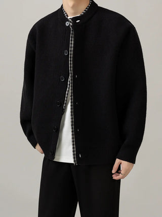 stitched knit cardigan