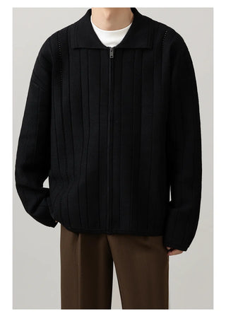 zipper knit cardigan