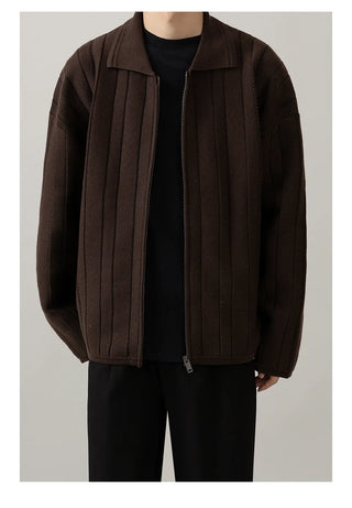 zipper knit cardigan