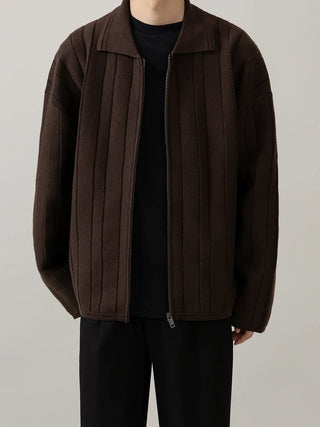 zipper knit cardigan