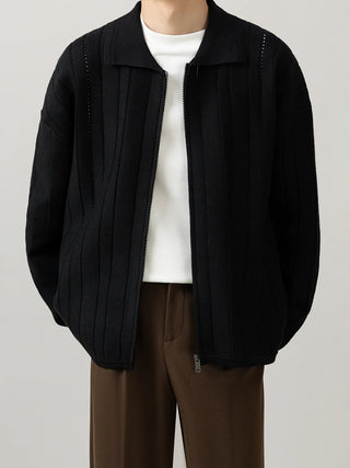 zipper knit cardigan