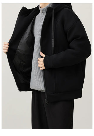 thick hooded coat