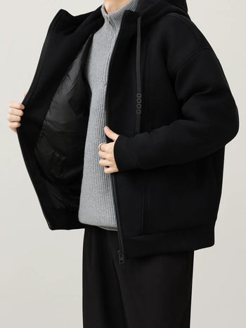 thick hooded coat