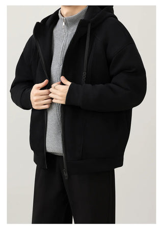 thick hooded coat