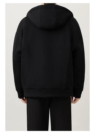 thick hooded coat