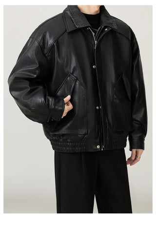 fake leather coat