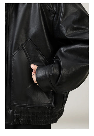 fake leather coat