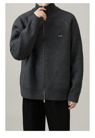 stand collar cardigan