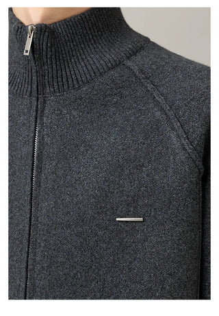 stand collar cardigan