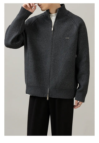 stand collar cardigan