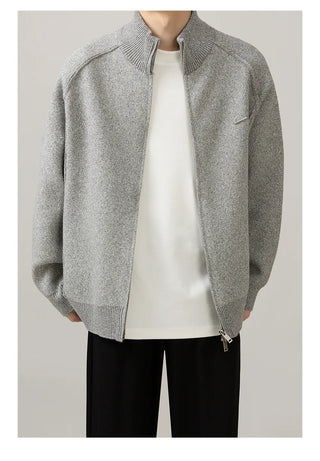 stand collar cardigan