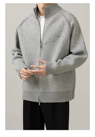 stand collar cardigan