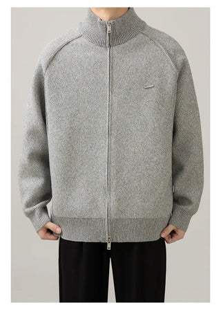 stand collar cardigan