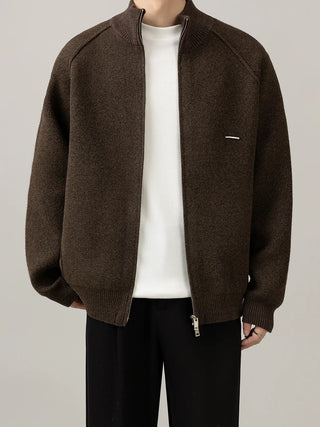 stand collar cardigan