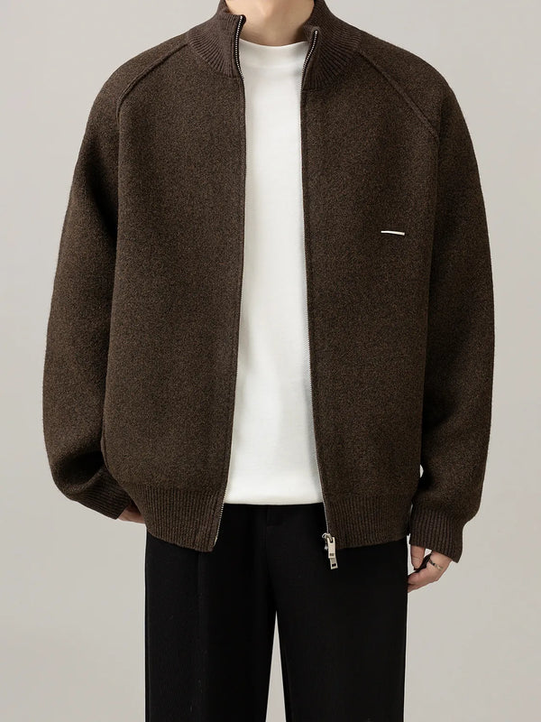 stand collar cardigan